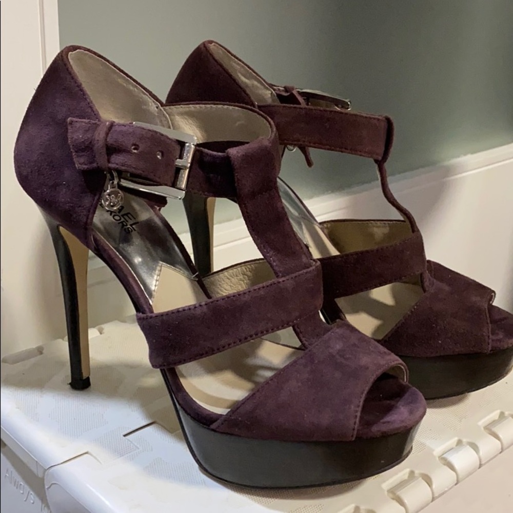 Michael Kors suede deep orchid heels. Size 6 1/2 M